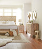 World Interiors - Haveli Geometric Carved Nightstand in Natural White