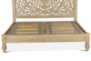 World Interiors - Haveli Carved King Bed in Whitewash Finish