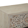 World Interiors - Haveli 26" Plinth Base Nightstand in Carved Heirloom White