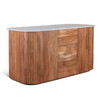 World Interiors - Kensington 68" Kitchen Island in Natural Acacia with White Marble Top