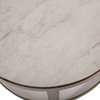 World Interiors - Leonardo White Marble Side Tables with Antique Bonze Base, Set of 2
