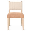 World Interiors - Lila Dining Chair in Durango Stripe Linen and Antique Light Leather with Light Legs