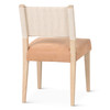 World Interiors - Lila Dining Chair in Durango Stripe Linen and Antique Light Leather with Light Legs