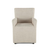 World Interiors - Lily Off-White Linen Wheeled Armchair