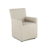 World Interiors - Lily Off-White Linen Wheeled Armchair