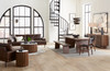 World Interiors - Lisbon Modern White Marble Side Table in Matte Brown