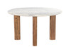World Interiors - Madrid Marble Dining Table with Reclaimed Teak Legs