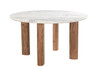 World Interiors - Madrid Marble Dining Table with Reclaimed Teak Legs