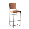 World Interiors - Melbourne 18" Buffalo Leather and Iron Bar Chair Brown