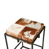 World Interiors - Melbourne 17" Iron and Brown Cowhide Leather Counter Stool