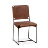 World Interiors - Melbourne Dining Chair in Tobacco Leather and Iron