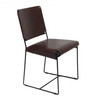 World Interiors - Melbourne Dining Chair in Chocolate Leather and Iron