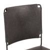 World Interiors - Melbourne Dining Chair in Black Buffalo Leather and Iron