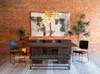 World Interiors - Melbourne Dining Chair in Black Buffalo Leather and Iron