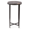 World Interiors - Mumbai 17" Side Table in Grey Septarian with Iron Base