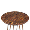 World Interiors - Mumbai 17" Side Table in Tiger Eye with Iron Base