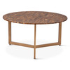 World Interiors - Mumbai 36" Coffee Table in Tiger Eye with Iron Base
