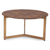 World Interiors - Mumbai 36" Coffee Table in Tiger Eye with Iron Base