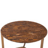 World Interiors - Mumbai 36" Coffee Table in Tiger Eye with Iron Base