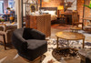 World Interiors - Mumbai 36" Coffee Table in Tiger Eye with Iron Base