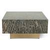 World Interiors - Odessa 35" Coffee Table in Desert Patina with Brass Base