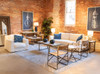 World Interiors - Oliver Sofa in White Linen Slipcover