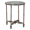 World Interiors - Ozark 20" Side Table with Floral Horn Inlay and Iron