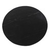 World Interiors - Palm Desert Natural Marble Black Dining Table with Zinc Tulip Base