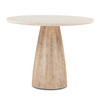 World Interiors - Palm Desert White Marble Gathering Table with Washed Mango Base