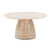 World Interiors - Palm Desert Round Coffee Table 36 White Marble Mod Base
