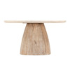 World Interiors - Palm Desert Round Coffee Table 36 White Marble Mod Base
