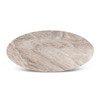 World Interiors - Pasadena 90" Oval Dining Table in Sawar Marble and Iron with Antique Gold Finish