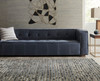 World Interiors - Portia Antique Blue Italian Leather Sofa