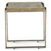 World Interiors - Rhodes 20" Side Table with Marble and Antique Brass