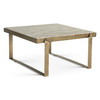 World Interiors - Rhodes 32" Coffee Table with Marble and Antique Brass