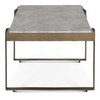 World Interiors - Rhodes 49" Coffee Table with Capri Beige Marble Top and Antique Brass Base