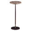 World Interiors - Rochester 10" Side Table in Dark Emperador Marble with Casted Base