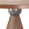 World Interiors - Rustic Revival 48" Round Gathering Table in Teak and Marble