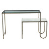 World Interiors - Sonoma 50" Nesting Console Table with Marble and Glass