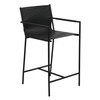 World Interiors - Sutton 20" Counter Armchair in Black Leather and Iron