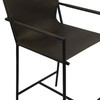 World Interiors - Sutton 20" Counter Armchair in Olive Green Leather and Iron