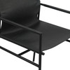 World Interiors - Sutton 20" Dining Armchair in Black Leather and Iron
