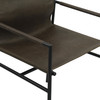 World Interiors - Sutton 20" Dining Armchair Olive Green Leather and Iron