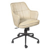 World Interiors - Thorpe Swivel Desk Chair in Antique Ivory Leather