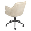 World Interiors - Thorpe Swivel Desk Chair in Antique Ivory Leather