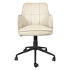 World Interiors - Thorpe Swivel Desk Chair in Antique Ivory Leather