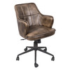 World Interiors - Thorpe Swivel Desk Chair in Antique Whiskey Leather