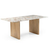 World Interiors - Vero 76" Dining Table in Toronto Marble Top and Light Mango Base
