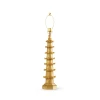 Villa & House - Brighton Lamp with 16" White Linen Shade - Gold Leaf