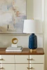 Villa & House - Carolyn Lamp with 17" White Linen Shade - Navy Blue